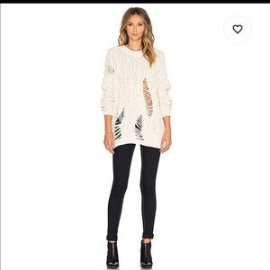 J.O.A Distressed Crewneck Sweater